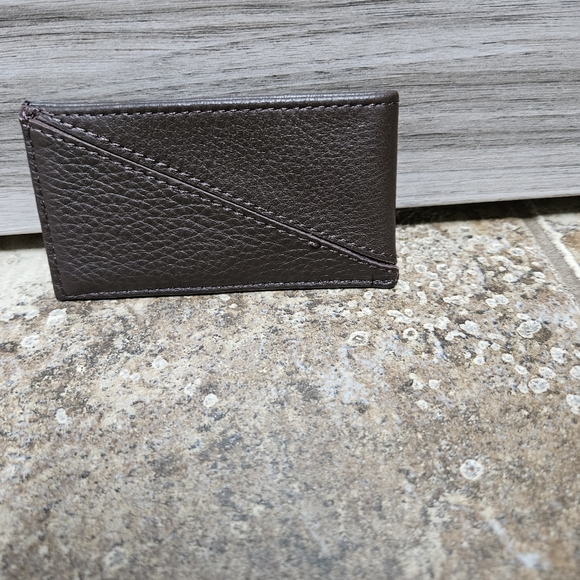 Hammitt Metro Leather Card Holder Color: Chocolate Mocha - Picture 3 of 6